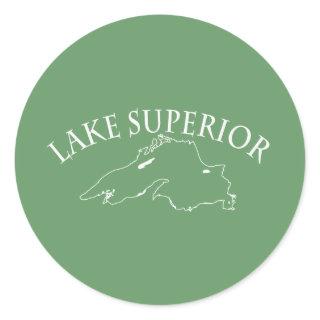 Lake Superior Map Classic Round Sticker