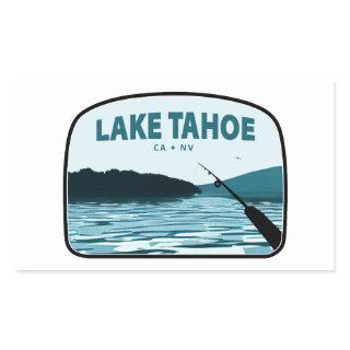 Lake Tahoe California Nevada Fishing Rod Rectangular Sticker