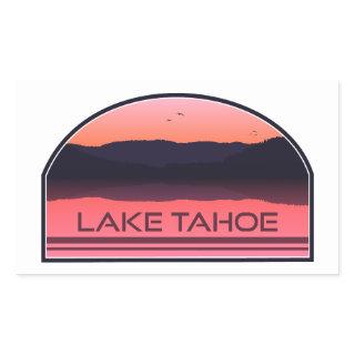 Lake Tahoe California Nevada Red Sunrise Rectangular Sticker
