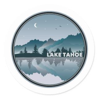 Lake Tahoe California Nevada Reflection Classic Round Sticker