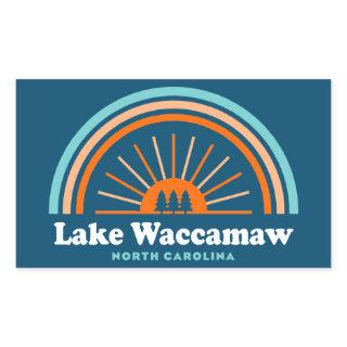 Lake Waccamaw North Carolina Rainbow Rectangular Sticker