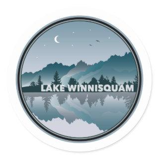 Lake Winnisquam North Carolina Reflection Classic Round Sticker