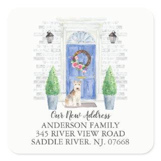 Lakeland Terrier Blue Door New Address Label