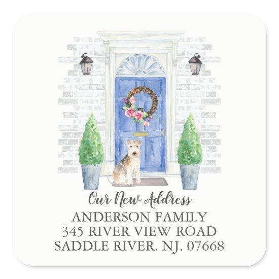 Lakeland Terrier Blue Door New Address Label
