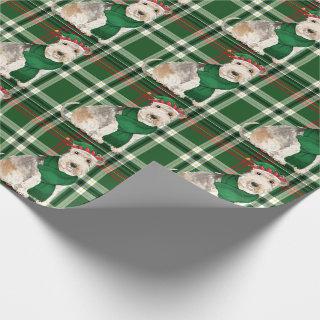 Lakeland Terrier Dog and Green Plaid Christmas
