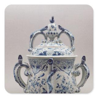 Lambeth Delftware posset pot, blue and white Square Sticker