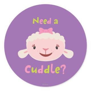 Lambie - Need a Cuddle Classic Round Sticker