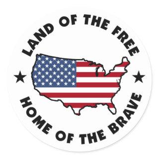 Land of the Free patriotic stickers