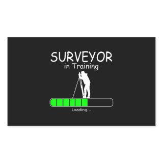 Land Surveyor in training is loading Bar Funny Rectangular Sticker