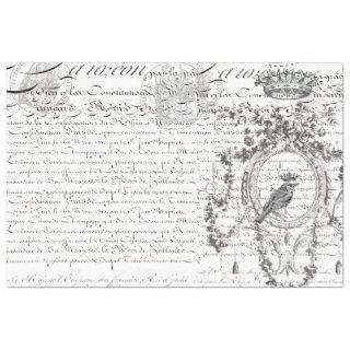 Landscape Bird Script Decoupage Paper