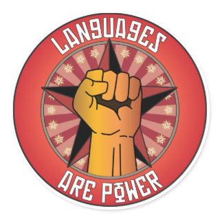 Languages Are Power Classic Round Sticker