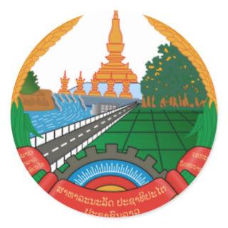LAO NATIONAL EMBLEM - LAO BADGE CLASSIC ROUND STICKER