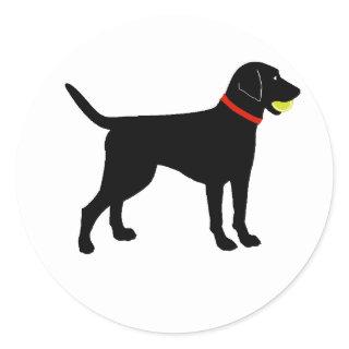 Larador Fetch, Black Lab play ball Classic Round Sticker