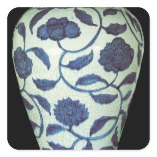 Large blue and white vase, Jaijing Period Square Sticker