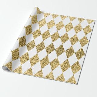 Large Gold Glitter Harlequin