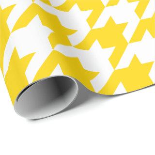 Large Golden Yellow and White Houndstooth