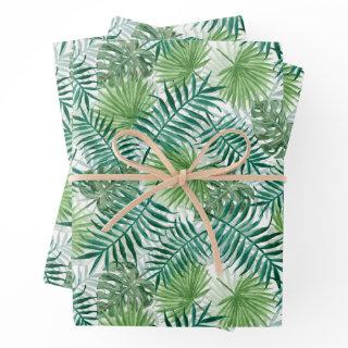Large Green Fern Palm and Monstera Tropical Plants  Sheets