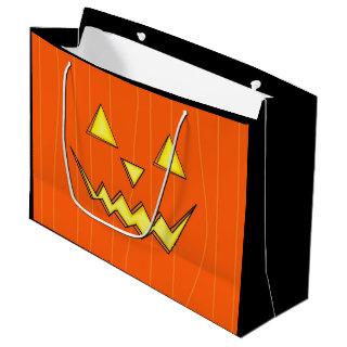 Large Halloween Gift Bag With Jack-o-lantern Face