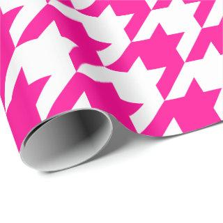 Large Hot Pink and White Houndstooth