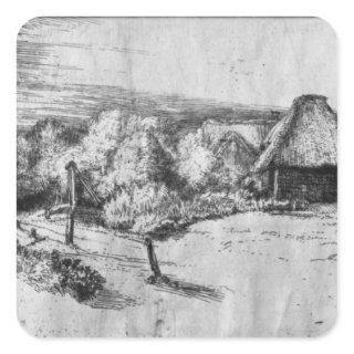 Large Landscape with a Tower, c.1650 Square Sticker
