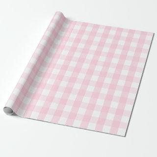 Large Light Pink and White Gingham