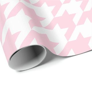 Large Light Pink and White Houndstooth