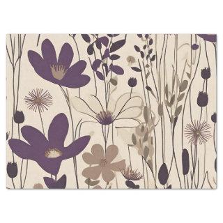 Large Modern Purple Eggplant Flower Tissue Paper