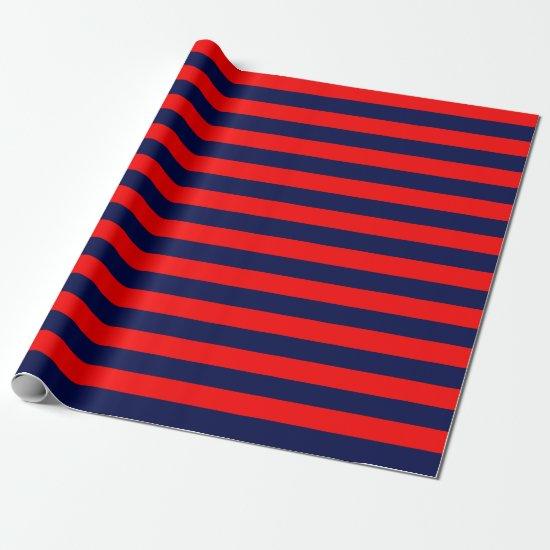 Large Navy Blue and Red Stripes