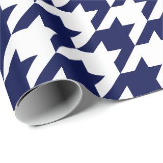 Large Navy Blue and White Houndstooth