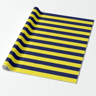 Large Navy Blue and Yellow Stripes