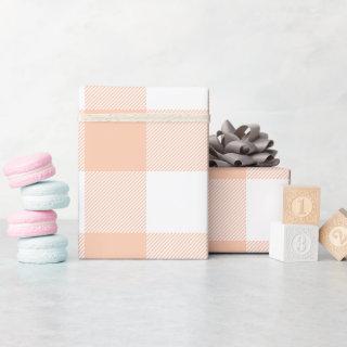 Large Pastel Peach and White Gingham