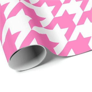 Large Pink and White Houndstooth