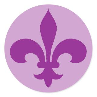 Large Purple or Violet Fleur de Lis Stickers
