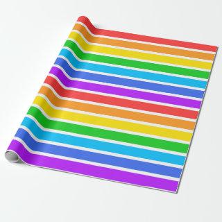 Large Rainbow and White Stripes
