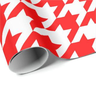 Large Red and White Houndstooth