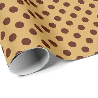 Large retro dots - chocolate brown on caramel