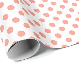 Large retro dots - coral pink and white