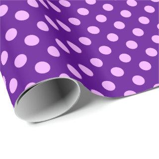 Large retro dots - orchid on purple