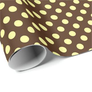 Large retro dots - pale yellow on chocolate