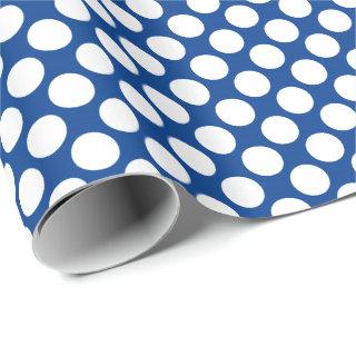 Large retro dots - white and cobalt blue