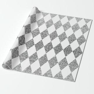 Large Silver Glitter Harlequin