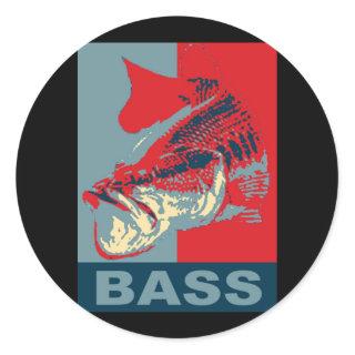 Largemouth Bass Iconized Classic Round Sticker