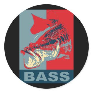 Largemouth Bass Iconized Classic Round Sticker