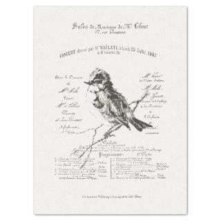 Larger French Music Salon Bird Script Tissue Paper