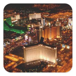 Las Vegas aerial view from a blimp Square Sticker