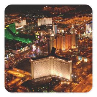 Las Vegas aerial view from a blimp Square Sticker