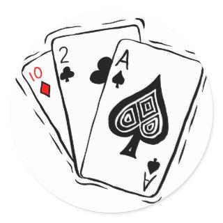 Las Vegas Card Deck Classic Round Sticker