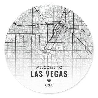 Las Vegas City Map | Wedding Welcome Classic Round Sticker