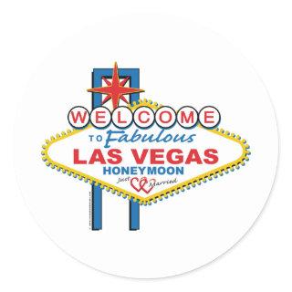 Las Vegas Honeymoon Classic Round Sticker