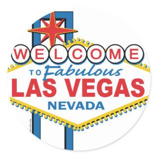 Las Vegas Retro Sign Classic Round Sticker